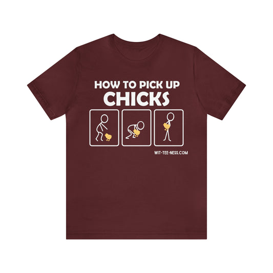 Unisex Jersey Short Sleeve Tee 'Pick Up Chicks'