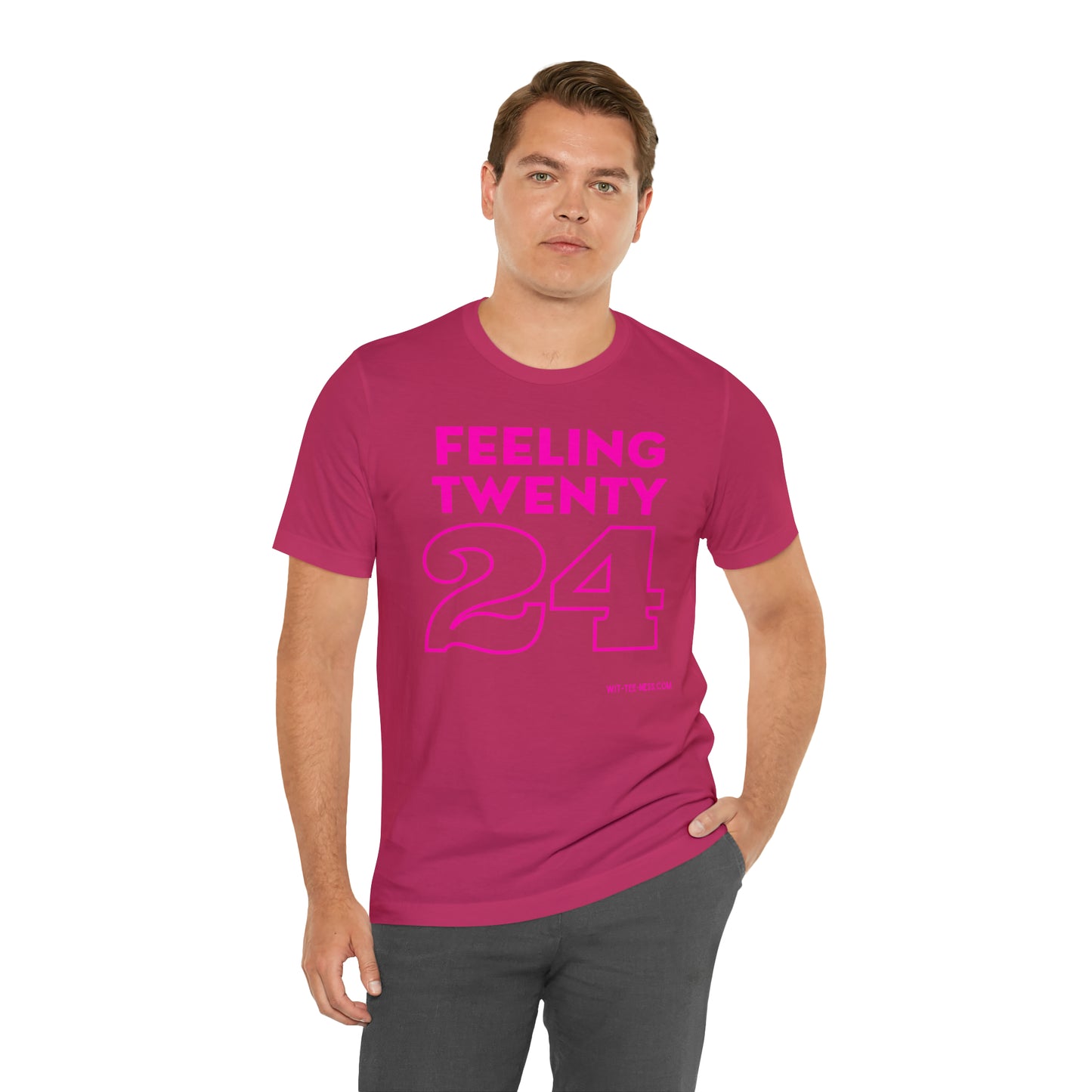 Unisex Jersey Short Sleeve Tee 'Feeling Twenty24 - Pink'