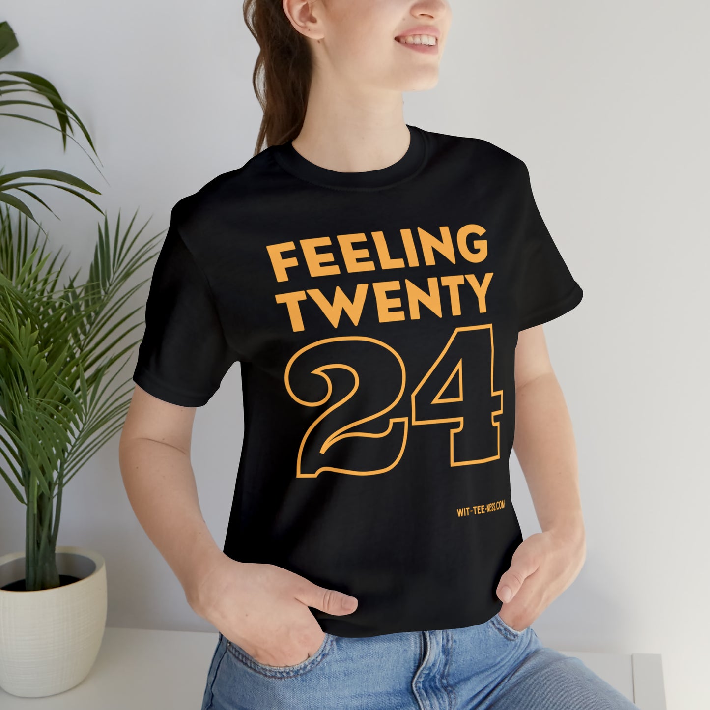 Unisex Jersey Short Sleeve Tee 'Feeling Twenty24 - Gold'