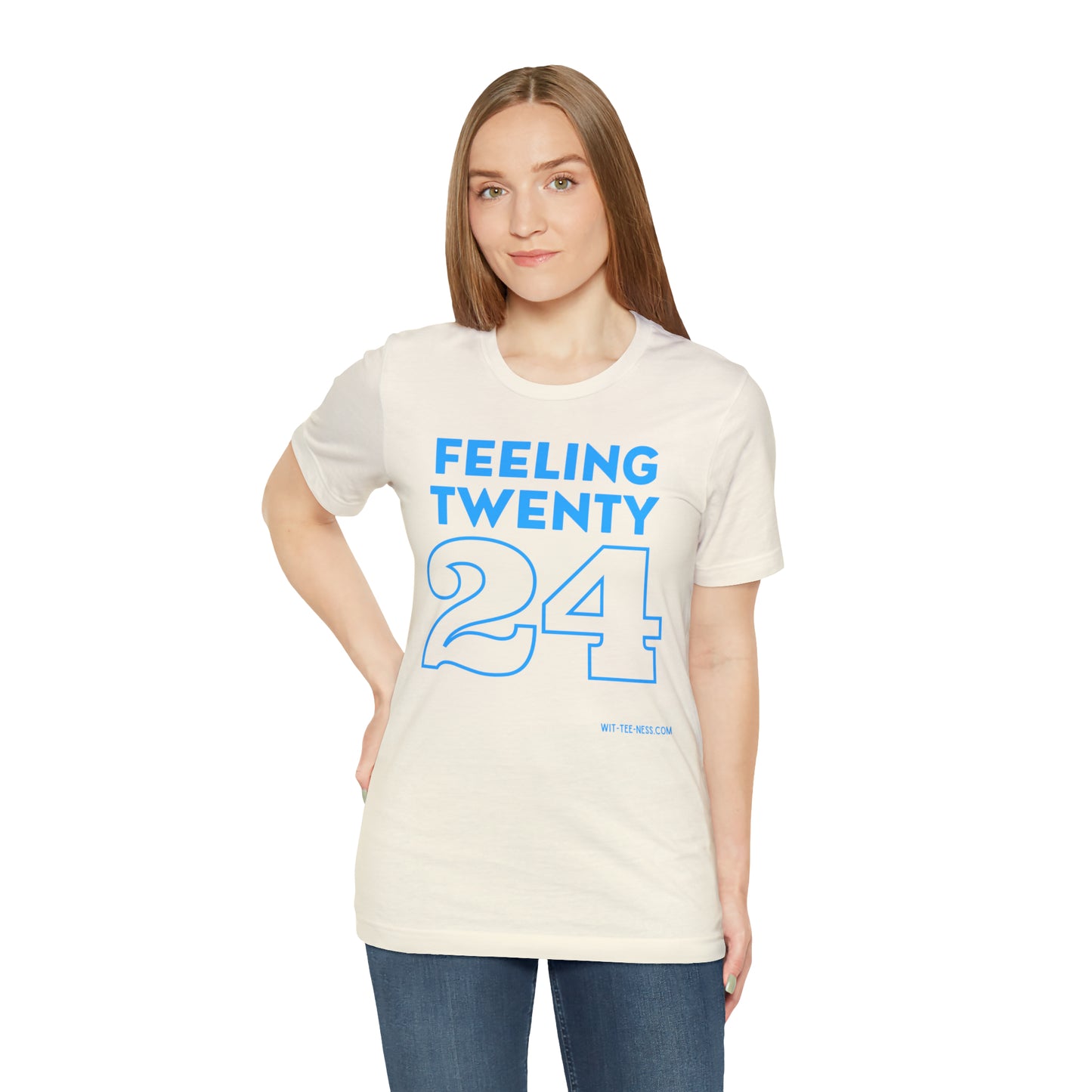 Unisex Jersey Short Sleeve Tee 'Feeling Twenty24 - Turquoise'