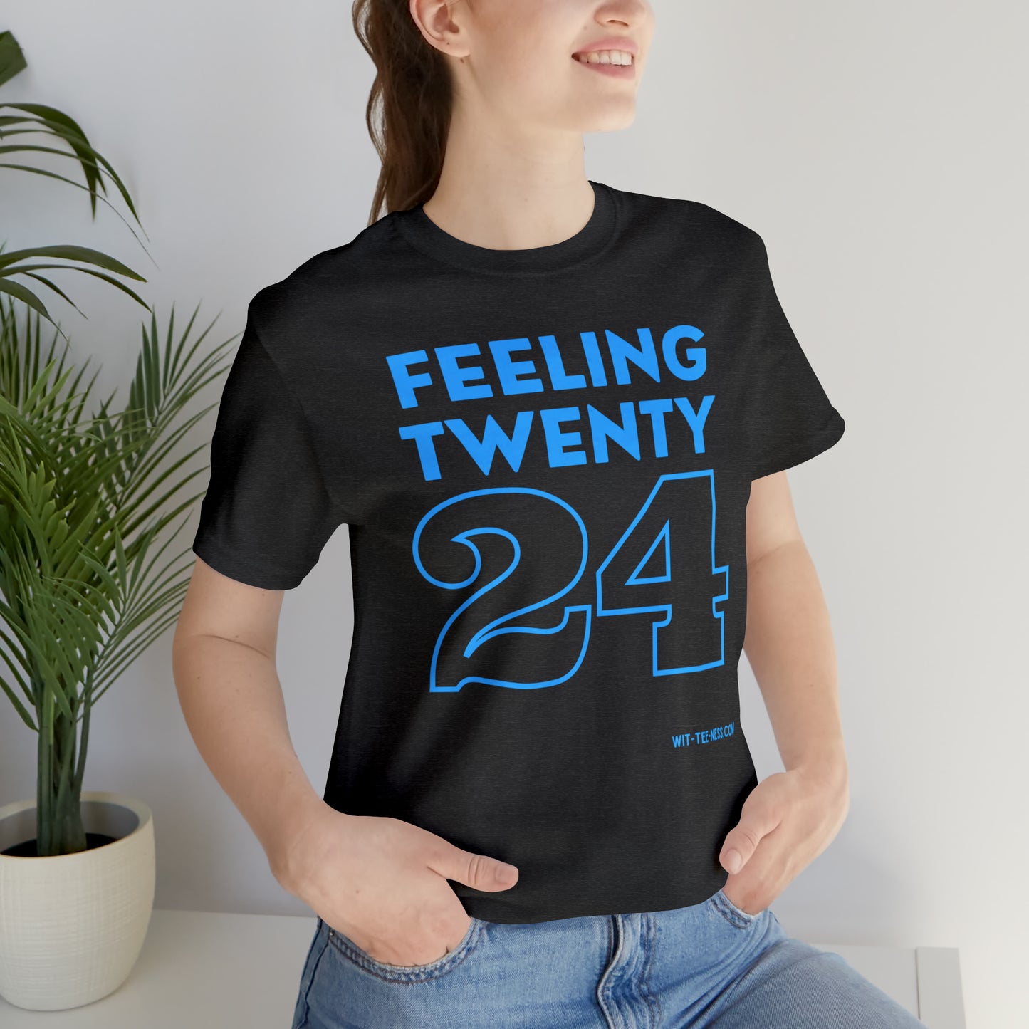 Unisex Jersey Short Sleeve Tee 'Feeling Twenty24 - Turquoise'