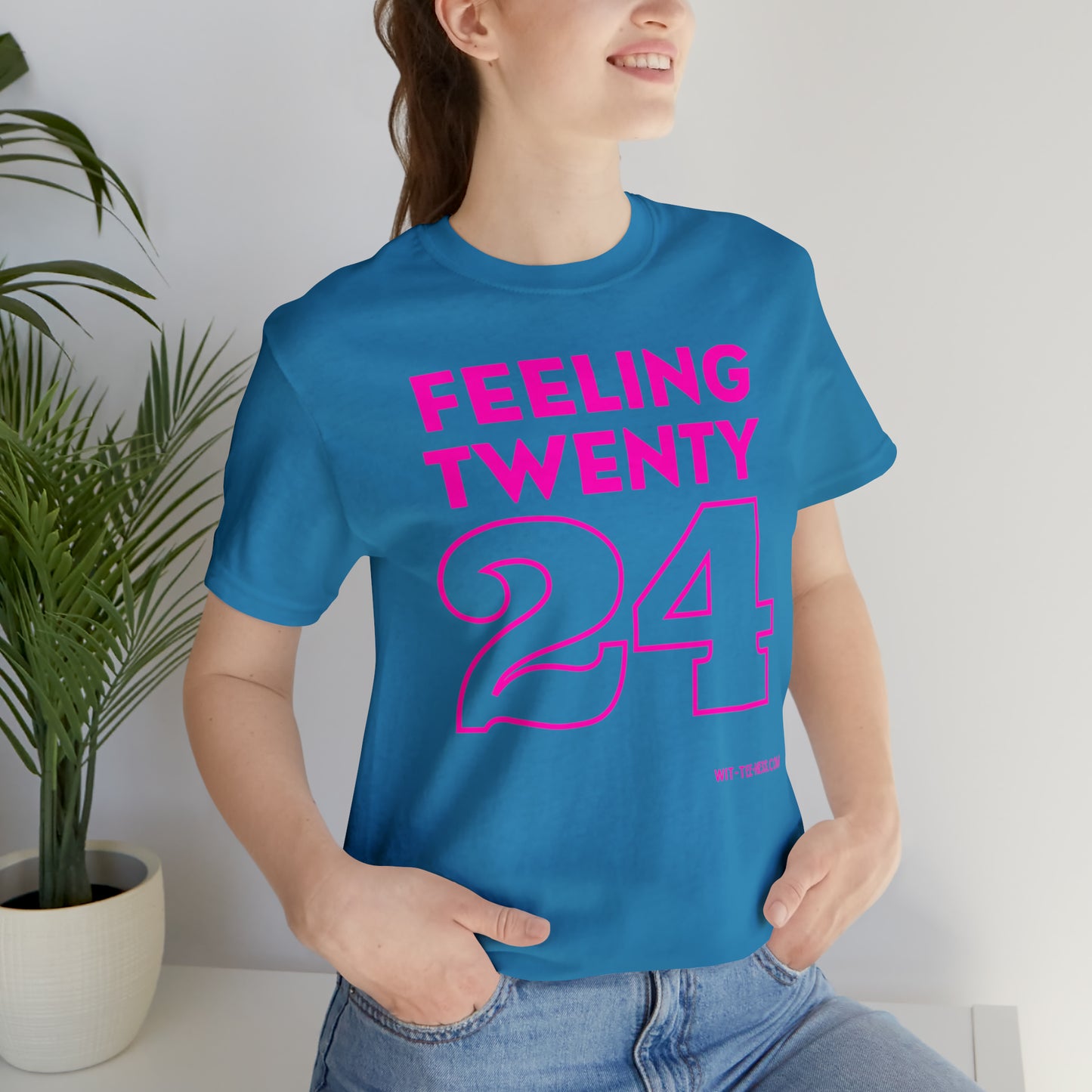 Unisex Jersey Short Sleeve Tee 'Feeling Twenty24 - Pink'