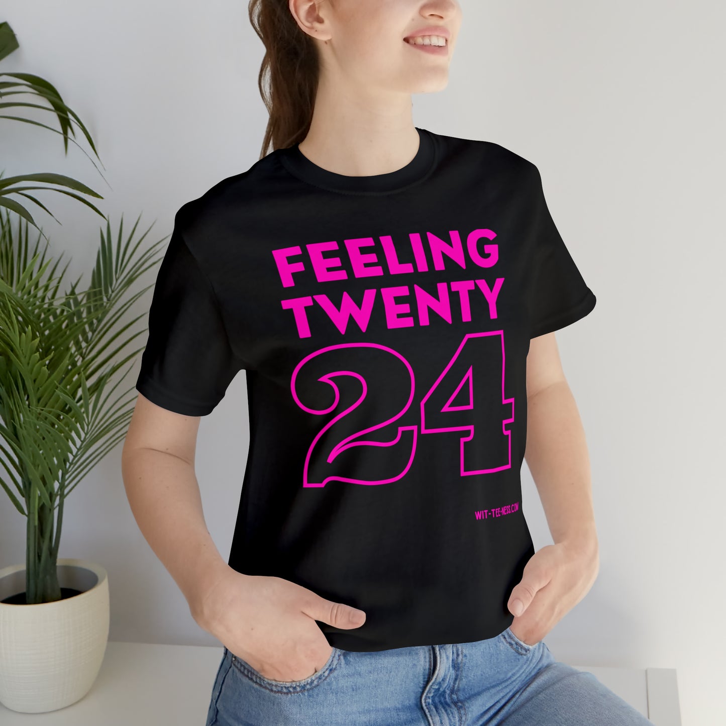 Unisex Jersey Short Sleeve Tee 'Feeling Twenty24 - Pink'