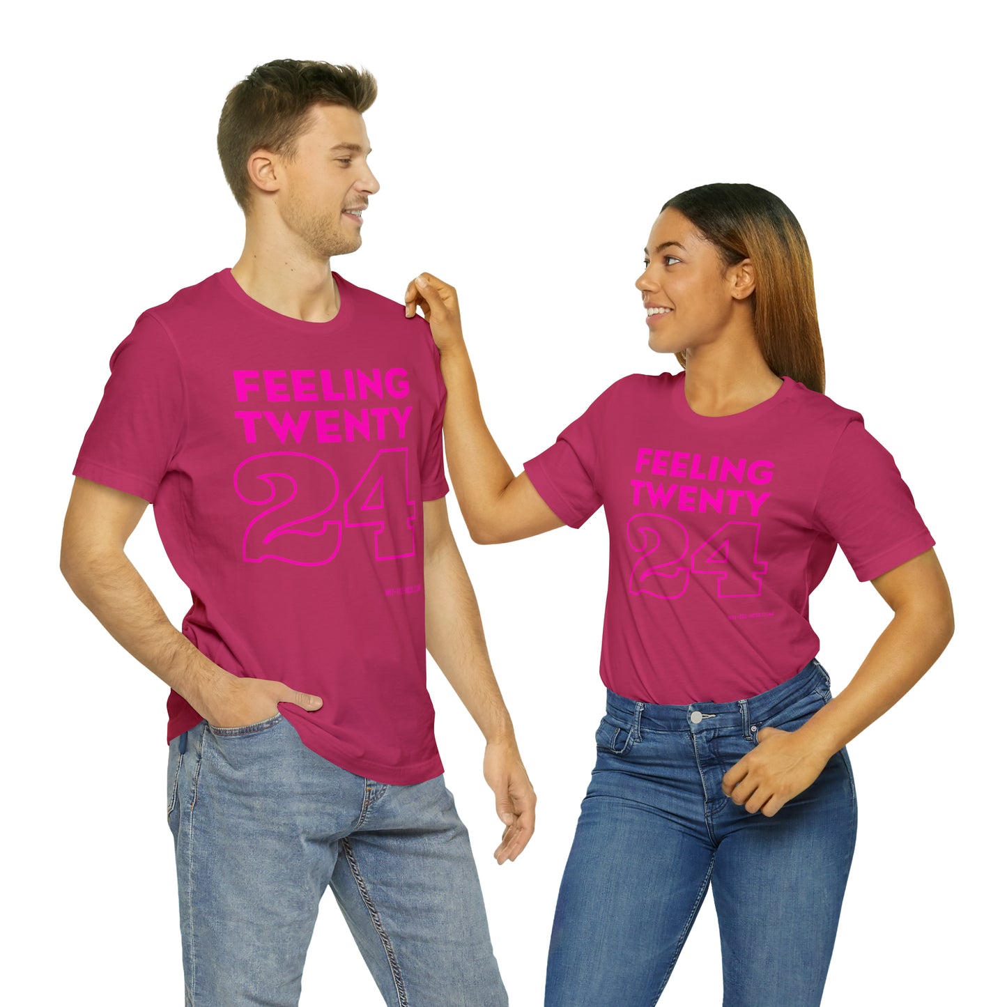 Unisex Jersey Short Sleeve Tee 'Feeling Twenty24 - Pink'