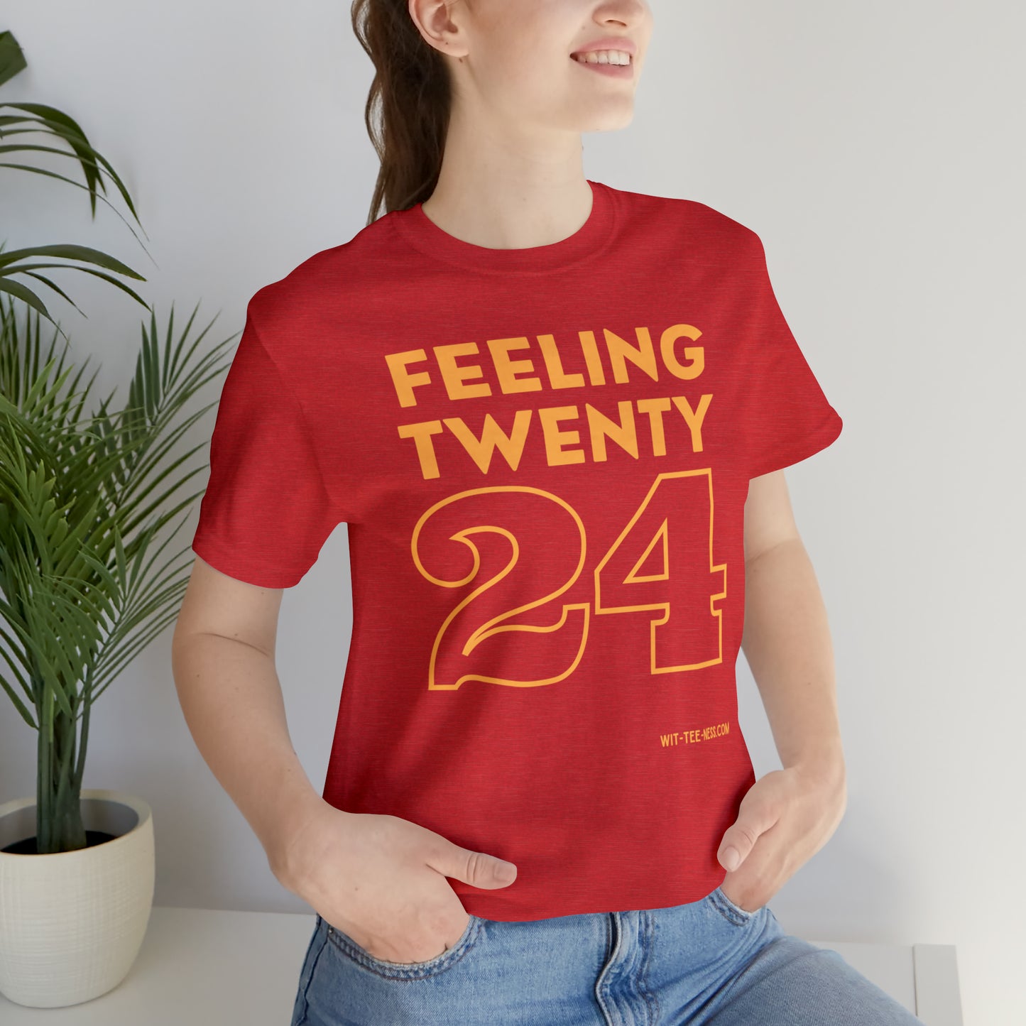 Unisex Jersey Short Sleeve Tee 'Feeling Twenty24 - Gold'