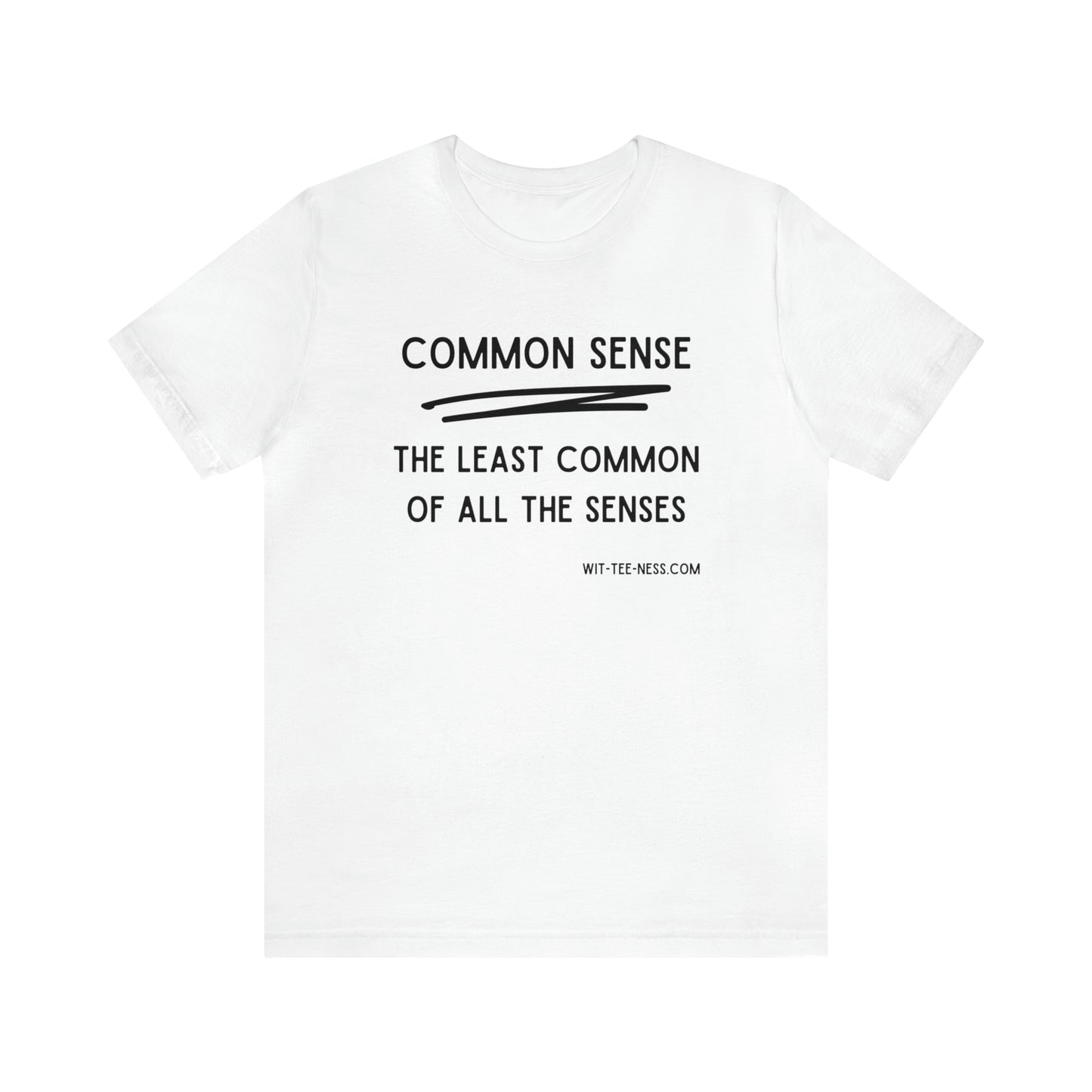 Unisex Jersey Short Sleeve Tee 'Common Sense'