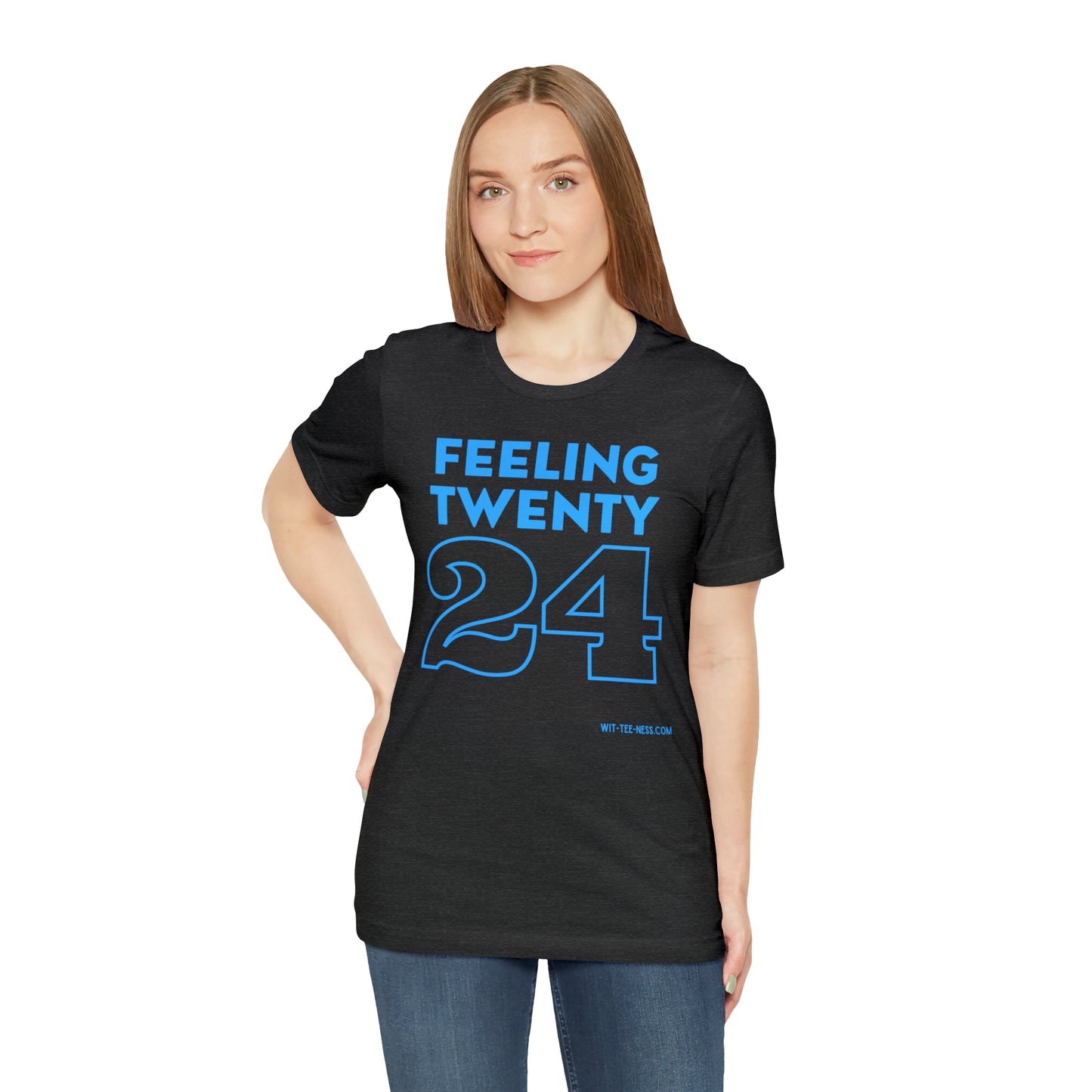 Unisex Jersey Short Sleeve Tee 'Feeling Twenty24 - Turquoise'