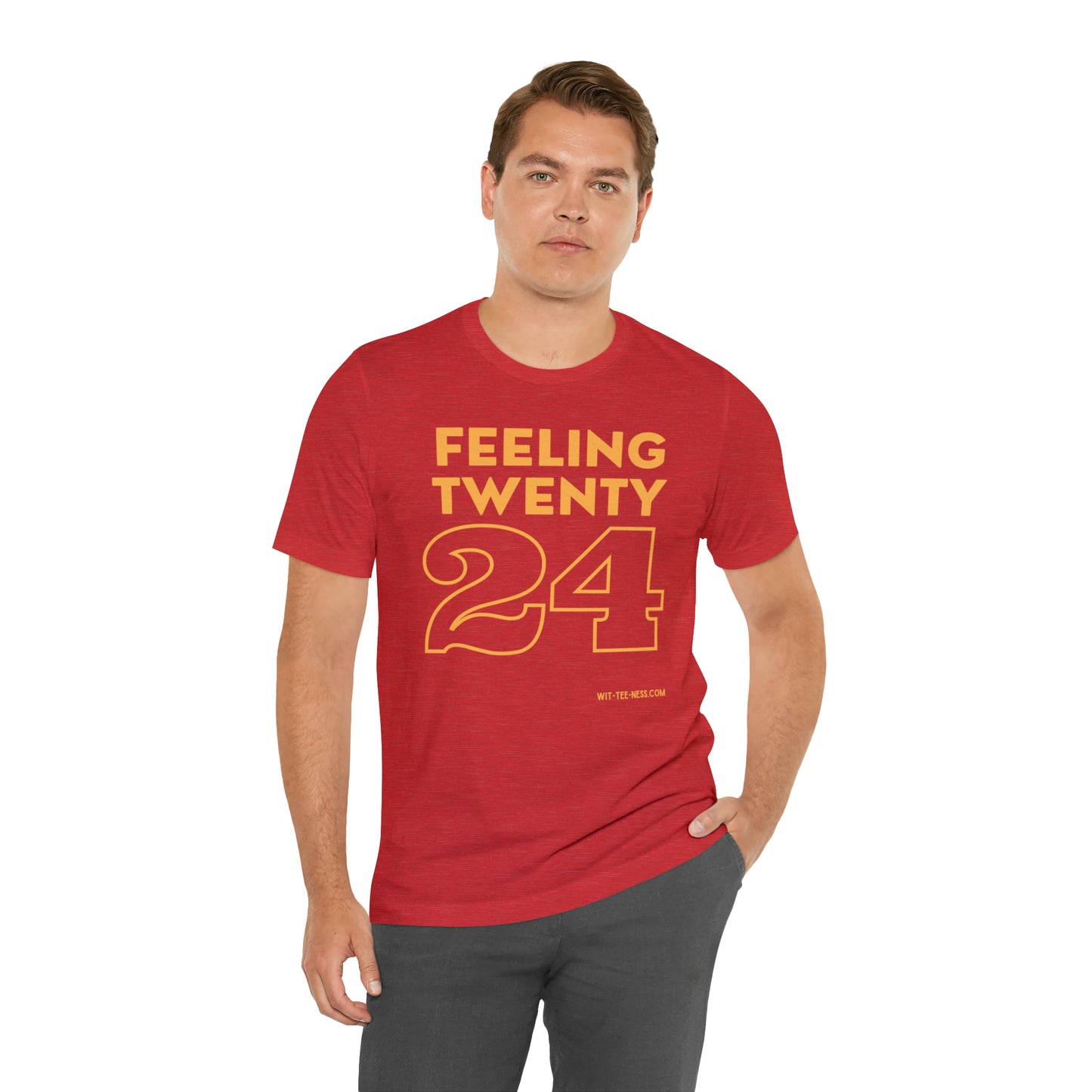 Unisex Jersey Short Sleeve Tee 'Feeling Twenty24 - Gold'