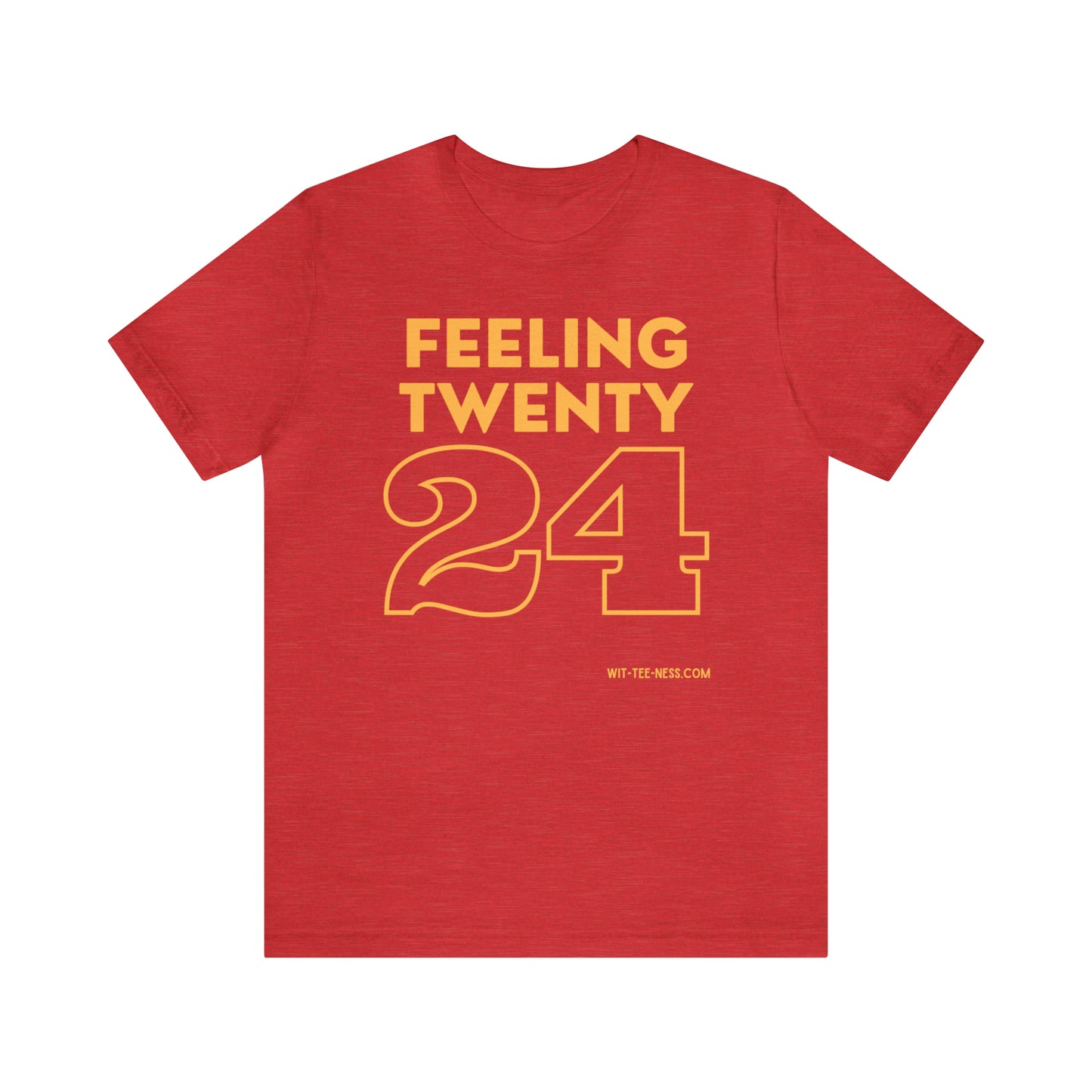 Unisex Jersey Short Sleeve Tee 'Feeling Twenty24 - Gold'