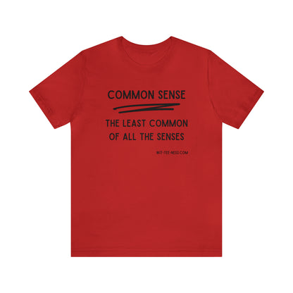 Unisex Jersey Short Sleeve Tee 'Common Sense'