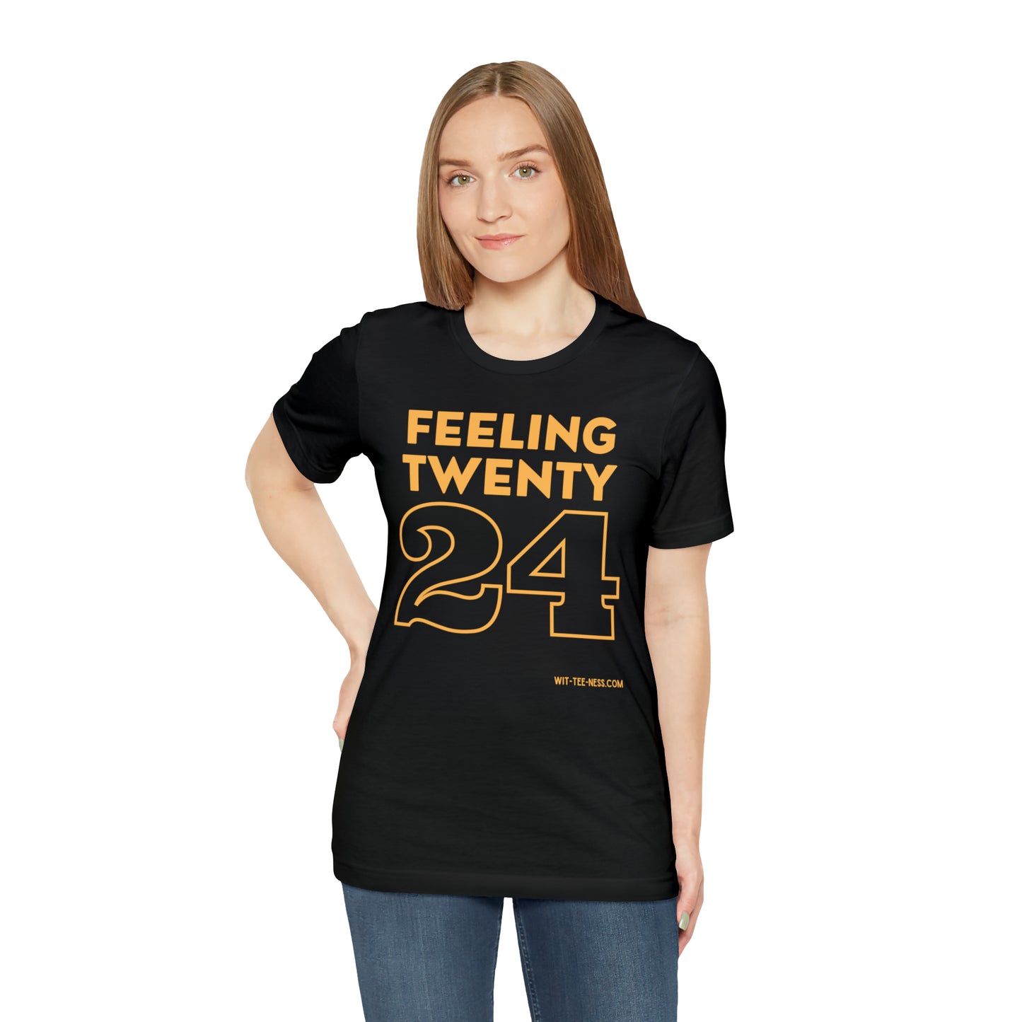 Unisex Jersey Short Sleeve Tee 'Feeling Twenty24 - Gold'