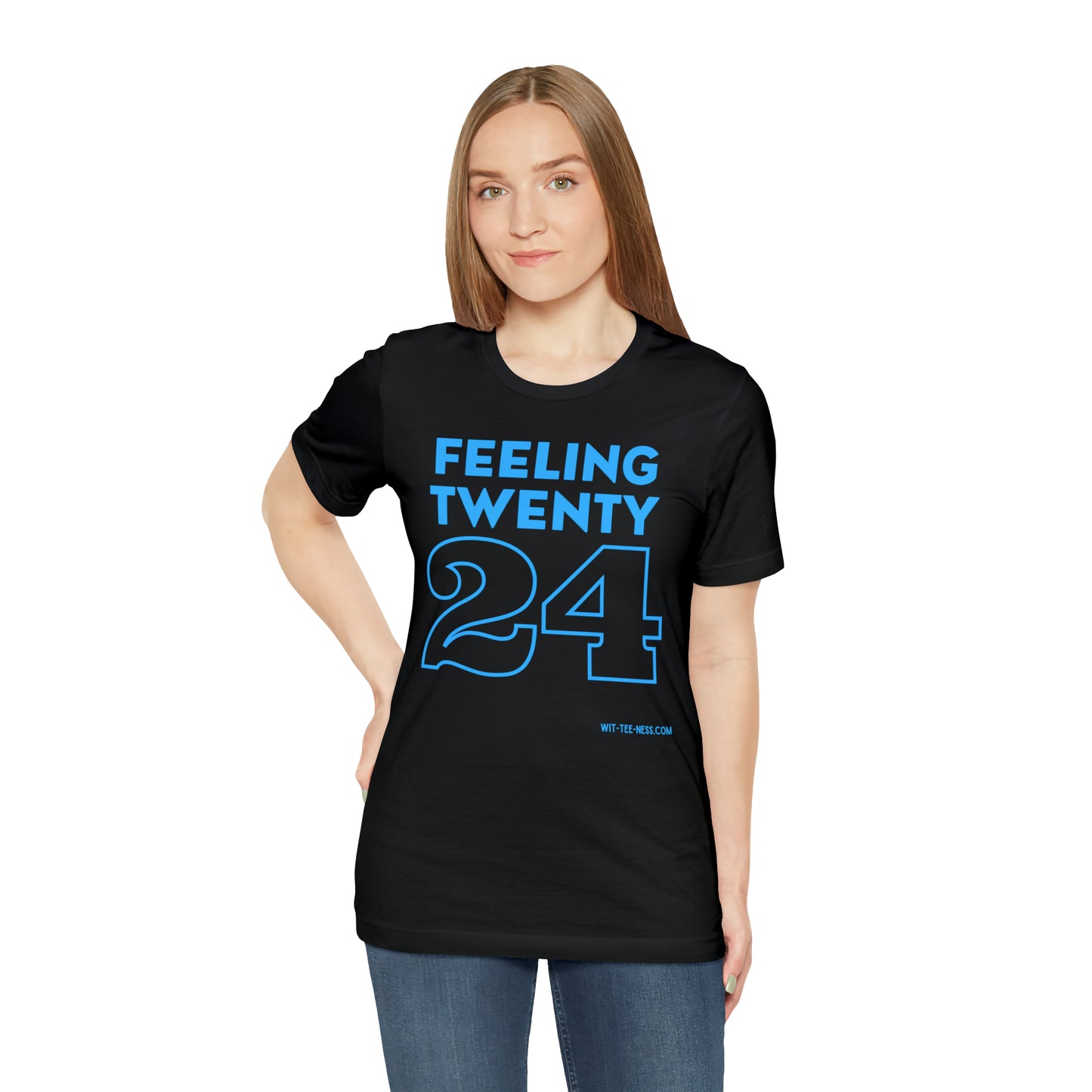 Unisex Jersey Short Sleeve Tee 'Feeling Twenty24 - Turquoise'