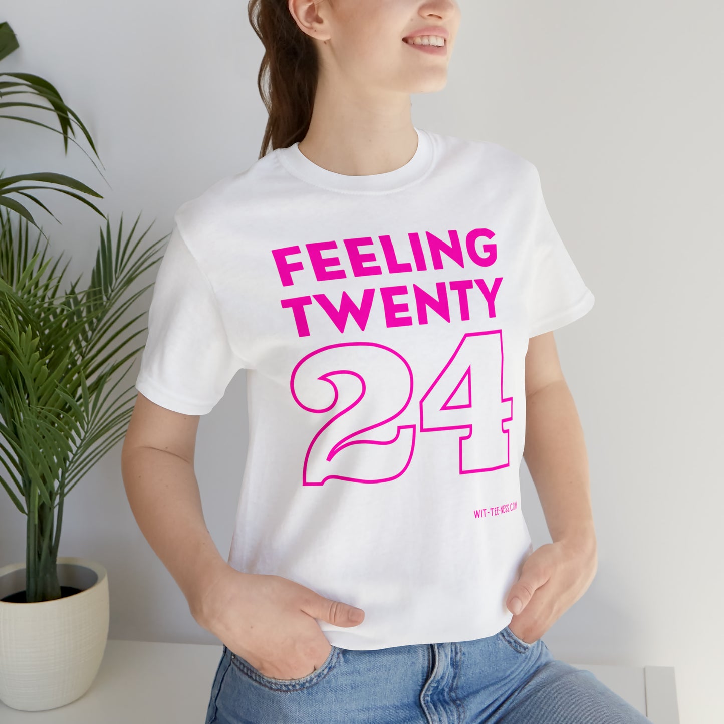 Unisex Jersey Short Sleeve Tee 'Feeling Twenty24 - Pink'