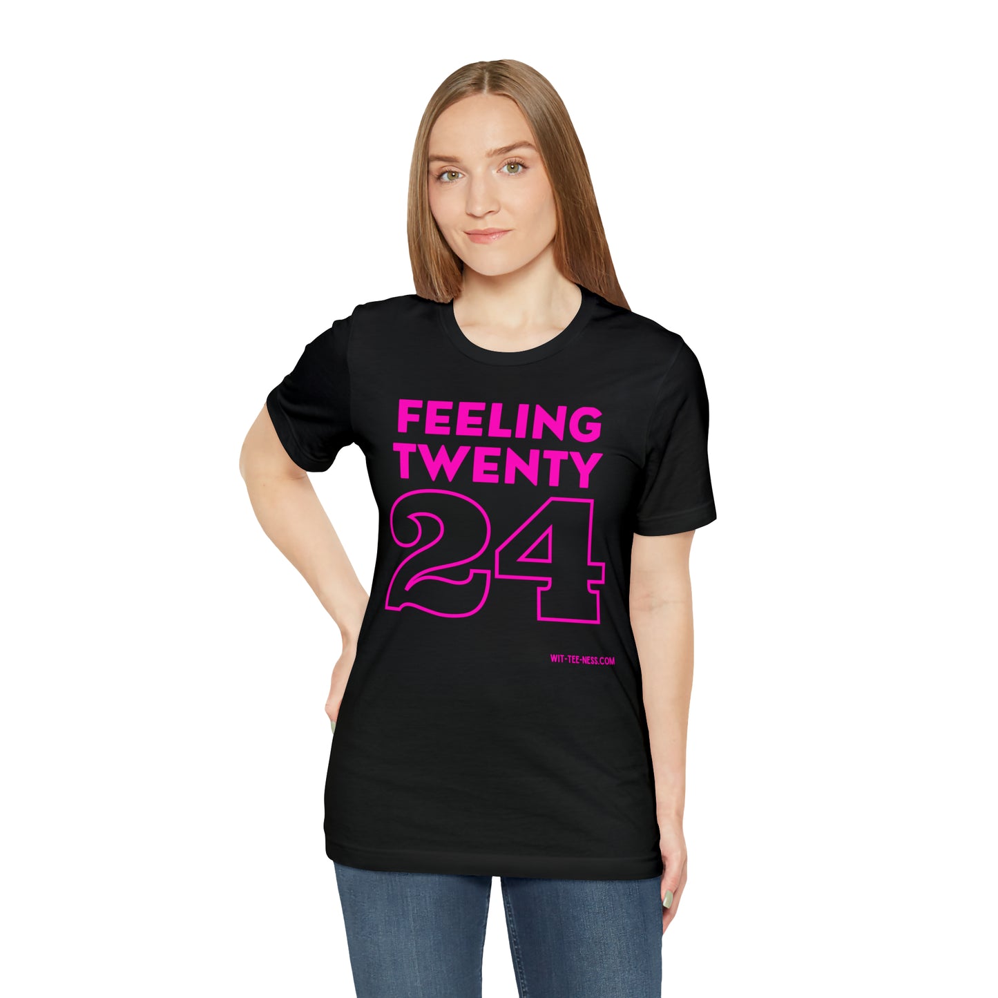 Unisex Jersey Short Sleeve Tee 'Feeling Twenty24 - Pink'