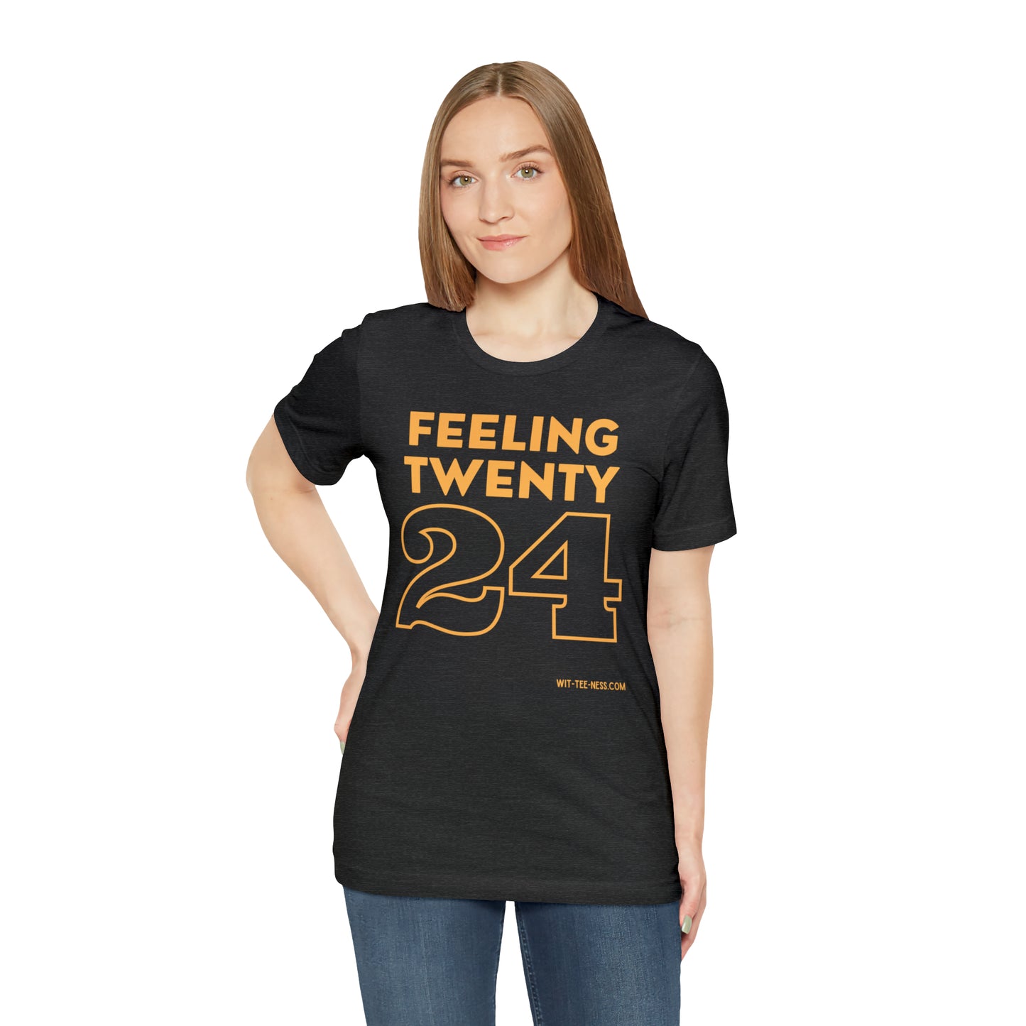 Unisex Jersey Short Sleeve Tee 'Feeling Twenty24 - Gold'