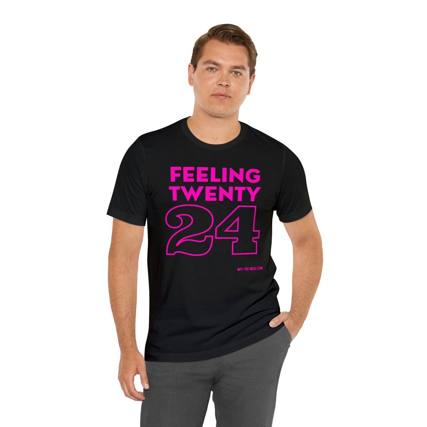 Unisex Jersey Short Sleeve Tee 'Feeling Twenty24 - Pink'